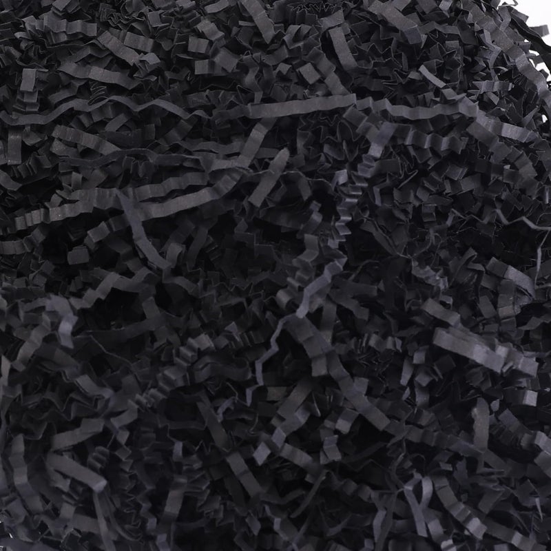 hasumcol 2.2LB - Crinkle Cut Shredded Paper for Gift Box Baskets, Paper Shred Filler Package Stuffing for Christmas Birthday Wedding Packing Materials (Dark Black) - Image 1